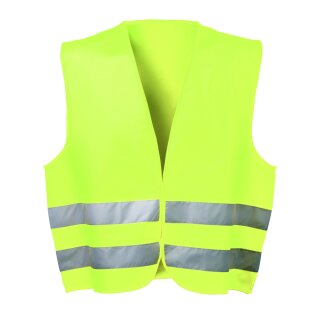 Polyester Warnweste, universal Größe, gelb, mit Klettverschluss