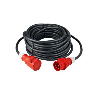 as Schwabe CEE-Verlängerung 25m, schwarz, H07RN-F 5G2,5, mit CEE-Phasenwendestecker und CEE-Kupplung, 400V/16A/5polig, 400V/16A/max. 11kW