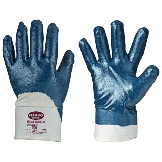 StrongHand BLUESTAR, Arbeitsschutzhandschuhe, 100% Baumwolle, Nitril, Gr. 09 - 11