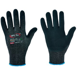 Opti Flex COMFORT CUT, PU/Nitril- Schnittschutzhandschuhe, schwarz meliert, Gr. 11
