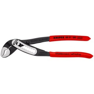 KNIPEX Alligator® Wasserpumpenzange 88 01 180, schwarz atramentiert, Griff mit Kunststoff überzogen, 180 mm