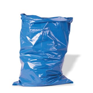 LDPE Abfallsäcke, 700 x 1100 mm, 120 Liter mit Bodennaht, 70 µm Materialstärke, blau, 1 Rolle á 25 Beutel