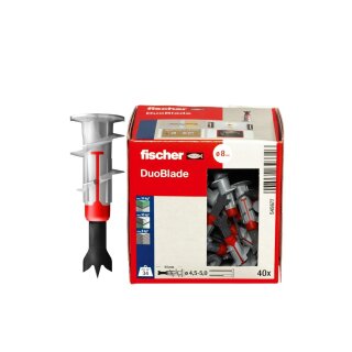 fischer® Gipskartondübel DuoBlade, Länge: 44 mm ohne Schraube, 40 Stück