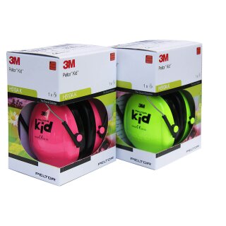3M Peltor Kapselgehörschutz für Kinder, 27 dB, neon-grün / neon-rosa