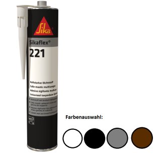 Sikaflex®-221, 1-Komponenten-Polyurethan-Dichtmasse, Kartusche à 300 ml, verschiedene Farben
