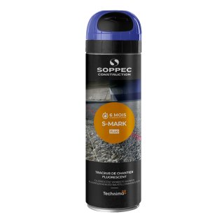 Soppec S-Mark, Neon-Sprühfarbe, Markierspray, 500 ml, blau, Preis pro Stück