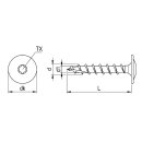 Pfostenschrauben, Stahl RUSPERT®, silber, verstärkter Tellerkopf, TX40, Schneidkerbe, Vollgewinde, 10,0 x 50 mm, 50 Stück