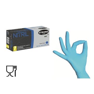 STRONG HAND® "KOWLOON" Nitril- Einweghandschuh, blau, Puderfrei, Box á 100 Stück, Gr. 7-10