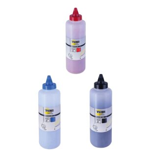 Farbpulverflasche, 500 g, für Schlagschnurroller, blau/rot/schwarz
