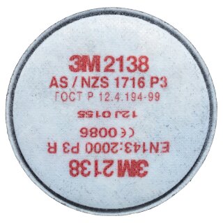 3M™ Serie 6000, Bajonett-Partikelfilter mit Aktivkohle P3 (2138)