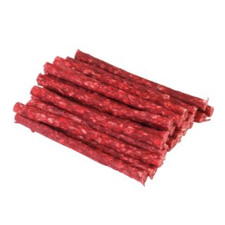 Kaurollen, für Hunde, rot, aus Rinderhaut, 12,5 cm, 9 mm-Ø, 800 g, Beutel à 100 Rollen