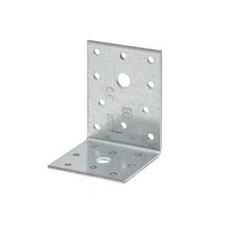 Winkelverbinder, ungleichschenkelig, Stahl, galv. verzinkt, 80 x 60 x 60 mm, Stärke: 2,5 mm