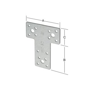 T-Flachverbinder, Stahl, feuerverzinkt, CE-Kennzeichnung, verschiedene Abmessungen