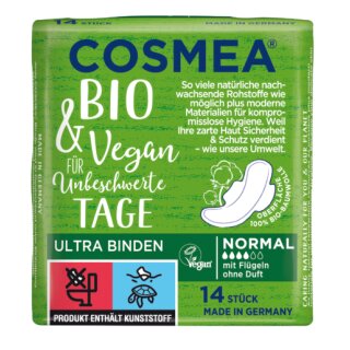 Cosmea® Comfort Plus Ultra Binden, Geruchsschutz, Normal mit Flügeln, 14 Stück