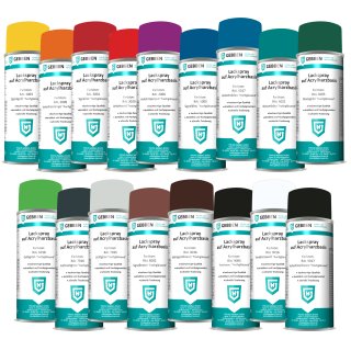 GEBBEN Lackspray Acrylharzbasis, 400 ml, verschiedenen RAL-Farbtönen