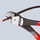 KNIPEX Kraft-Seitenschneider 74 01, schwarz atramentiert, Kopf poliert, Griffe mit Kunststoff überzogen, 140 - 250 mm