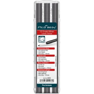 Pica® BIG Dry "Zimmermanns-Minen" Grafit 2H, 12 Stück im Spender