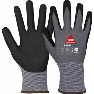 HASE Montagehandschuh aus 15 Gauge Nylonfeinstrick PADUAQUA, wasserbasierte Nitrilschaumbeschichtung, Größe: 07