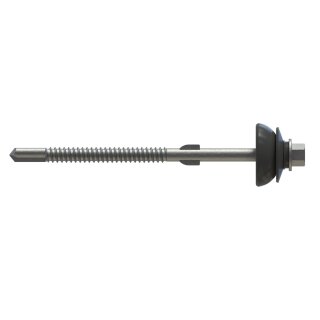 WFBS-S-Z12 Wellfaserzementplatten-Bohrschraube, Sechskantkopf mit angepresster Scheibe, 6,3 x 110 mm, Teilgewinde (L1), SW 8, GLD25, Stahl, RUSPERT®, 100 Stk.