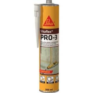 Sikaflex PRO-3 Purform, Hochleistungsdichtstoff auf PU-Basis für Bodenfugen, Kartusche á 300 ml, betongrau