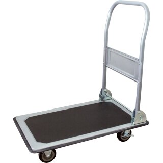 pro-bau-tec® Plattformwagen schwarz/silber, Tragkraft: 150 kg, ca. 47 x 74 cm Ladeflläche