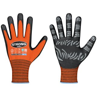 StrongHand TIGER TOUCH, Feinstrickhandschuh, orange/schwarz, Gr. 06 - 11