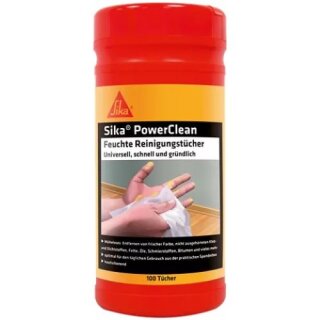 Sika® PowerClean, Feuchte Reinigungstücher, Box á 100 Tücher, weiß