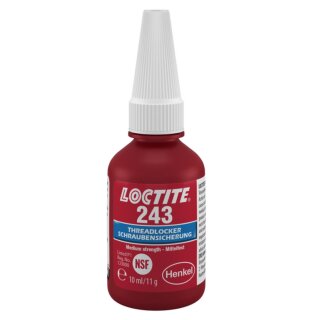 LOCTITE  243 Schraubensicherung, blau, mittelfest, Tube á 10ml